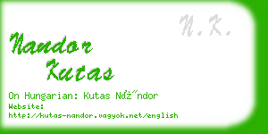 nandor kutas business card